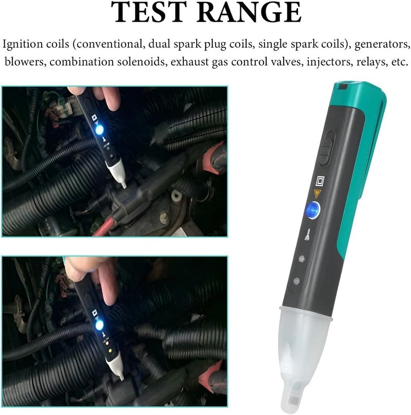 MTRPS Ignition Coil Tester, Car Spark Plug Tester with LED Display & Two Batteries, Automotive Electronic Faults Detector for Solenoid Valve Relay Engine Ignition Coils - Image 4